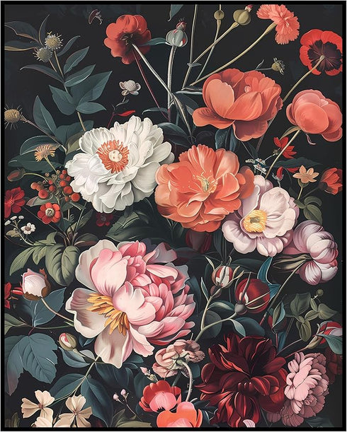 Posterizer 1 pcs-pink and red big flowers-Floral & Botanical Art-Abstract & Modern Art-Gift for Men Women Entrepreneur Teens-Decor for Home & Offi...