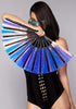 Frost Bite White Mint Fluid Iridescent Fan Festival Hand Fan, Rave Gear, Exclusive...