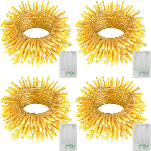 4 Pack LED String Lights Battery Operated, 13.2Ft 40 LED Clear Wire Fairy String Lights, Twinkle Lights Outdoor for Garden Wedding Party Anniversa...