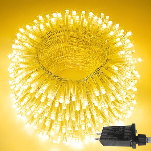 66FT 200LED Christmas String Lights Outdoor/Indoor, Extendable Twinkle Fairy Lights Waterproof Clear Wire with 8 Modes&Timer Function for Garden B...