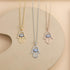 SLOONG Evil Eye Hamsa Hand Necklace 14k Gold Plated Third Eye White Blue Cz Womens Pendant Necklace...