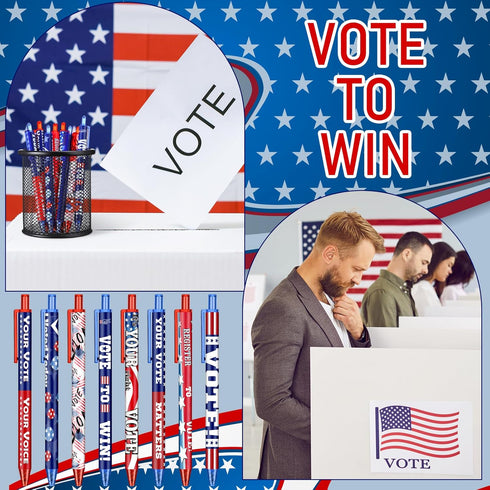 Leinuosen 72 Pieces Vote Pens Bulk Election Supplies Your Vote Matters Gifts for Voters American Flag Ballpoint Pen Souvenirs from USA for Writing...