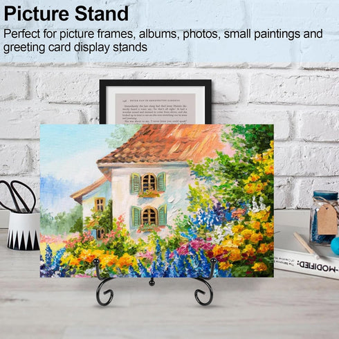 6 Pack Plate Stands For Display, Plate Holder 5 Inch, Picture Frame Stand of Metal, Frame Holder Stand and Artworks, Small Easel Stand for Book, T...