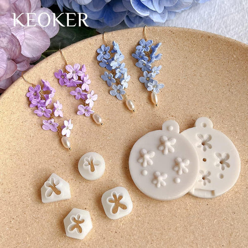 Keoker Mini Lavender Polymer Clay Earrings Molds -Mini petals Polymer Clay Cutters and Molds, Perfect for Jewelry Making and Earring Lovers, Mini ...