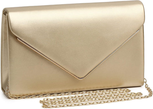 Labair Chic Vegan Leather Clutch Bag Envelope Clutch Purses for Women Evening Wedding Formal Party Handbag....