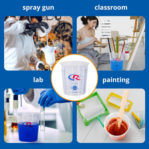 Paint Mixing Cup 20 Ounce, Accurate Measurements in Ratios and OZ. and ML, 12PCS Plastic Graduated Measuring Cups for Paint, Resin, Epoxy, Acrylic...