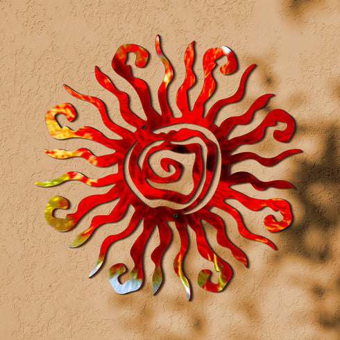 Moxweyeni 12 Inch Sun Metal Wall Art Outdoor Decor Wacky Large Sun Metal Art Sun Metal Wall Decor Pool Decorations for Home Bedroom Living Room Of...