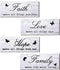 4 Pieces Faith Love Hope Family Wood Sign Farmhouse Wooden Family Sign with Quotes Faith Love Hope Family Home Sign Plaque Rustic Wooden Home Wall...