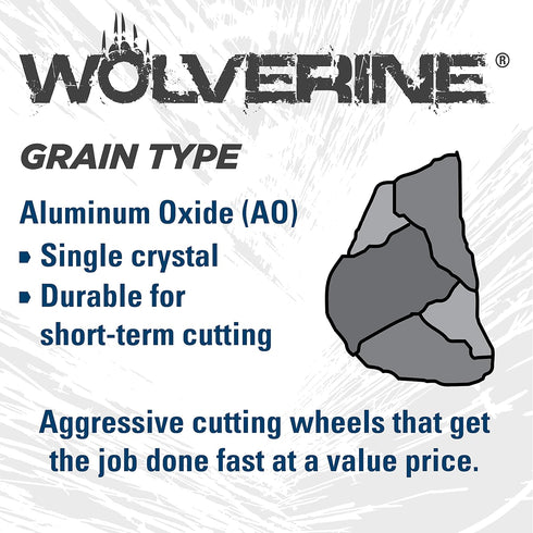 Weiler 56091 3" x 1/16" Wolverine Type 1 Cut-Off Wheel, A36T, 3/8" A.H. 10 Pack...