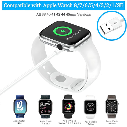 Short Charger Compatible with Apple Watch, Portable Wireless USB Charging Cord (1.15ft/14inch/35cm) Magnetic Cable for iWatch Series Ultra 2/Ultra...