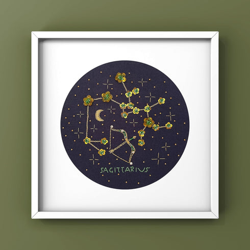 mozhijing constellation Embroidery Kit for Adults with Stamped Pattern, Round Beads for Embroidery DIY Crafting,Cross Stitch Beginner Kits with Fr...