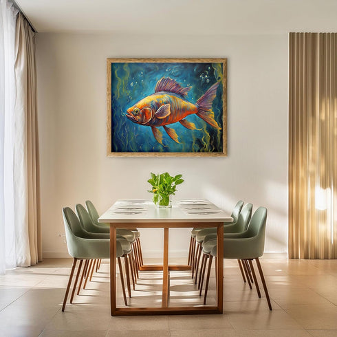 Posterizer 1 pcs- Beautiful Abstract print of a fish in the sea-Art for Animal Lovers-Abstract & Modern Art- Gift for Men Women Teens-Living Room...