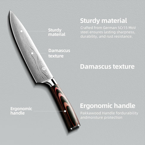 Japanese Chef Knife, Professional 8 Inch Kitchen Knife, Japanese High Carbon Stainless Steel Super Sharp Cooking Knives and Ergonomic Solid Wood H...