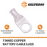 SELTERM 2pcs 6 AWG 3/8" Stud Tinned Copper Wire Lugs, Battery Lugs, Ring Terminals, Battery Cable Ends, 6 Gauge Ring Terminal Connectors, UL Marin...