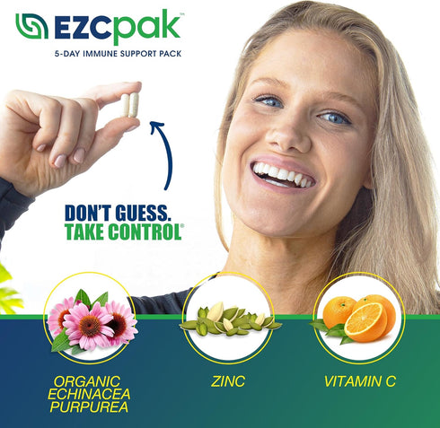 EZC Pak 5-Day Tapered Immune Support Booster - Vitamin Immune Support Supplement, Echinacea, Zinc Vitamin C, Immune Boosters for Adults - Immune S...