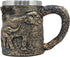 Ebros Animal Totem Spirit Safari Elephant And Calf Family Mug Textured With Rustic Textured Tree Bark Design In Painted Bronze Finish 12oz Drink B...