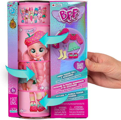 Cry Babies BFF Ella Fashion Doll with 9+ Surprises including Outfit and Accessories for Fashion Toy, Girls and Boys Ages 4 and Up, 7.8 Inch Doll, ...
