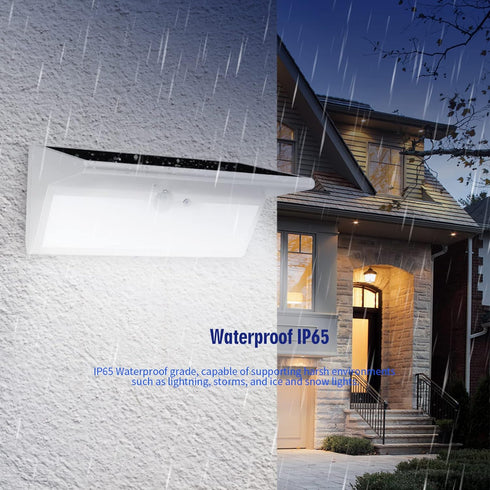 Solar Lights Outdoor, 800LM 3000mAh Solar Motion Sensor Lights, 4 Modes 46LED Solar Motion Lights Outdoor with IP65 Waterproof for Garden Deck Gar...