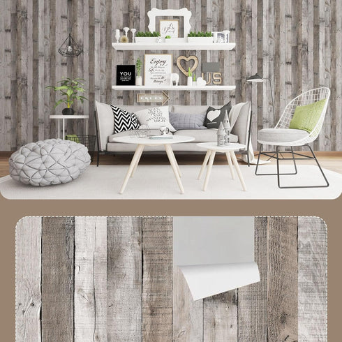 Vintage Wood Wallpaper Rustic Wood Wallpaper Stick and Peel Self Adhesive Removable Distressed Wood Look Wallpaper Vinyl Shelf Home Wood Panel Wal...