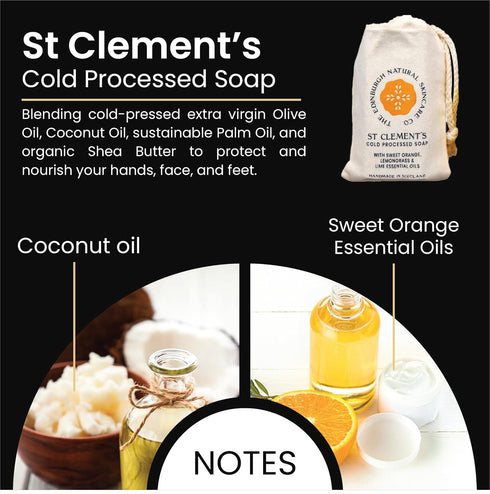 St Clements Cold Processed Soap | Luxury Soap Bar | Moisturising & Nourishing | Shea Butter | Eco Friendly Packaging | Sweet Citrus, Lemongrass an...