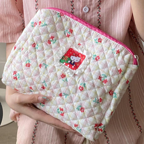 Kawaii Kitty Makeup Bag,Cute Kitty Cat Cosmetic Bag Travel Toiletry Bag,Kitty Travel Portable Makeup Bag for Girls and Women (Red)...