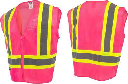 Radians SV22-1 Economy Type O Class 1 Safety Vest Size 4X-Large, Pink Mesh with Contrasting Tape - 1 Each...