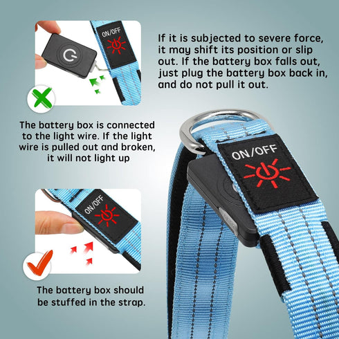 Led Dog Leash, 4 Ft Light Up Dog Leash Rechargeable Waterproof, Nylon Reflective Leashes with Padded Handle for Night Walking, Safety Glow in The ...