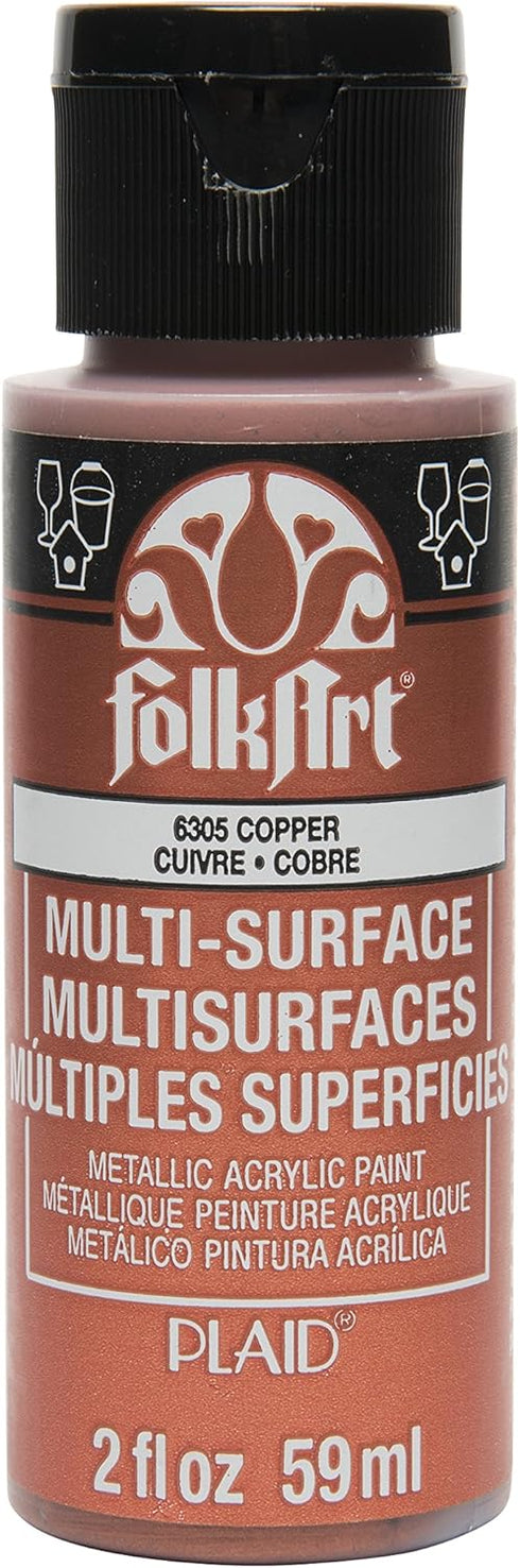 FolkArt Multi-Surface Metallic Paint in Assorted Colors (2 oz), Metallic Copper...