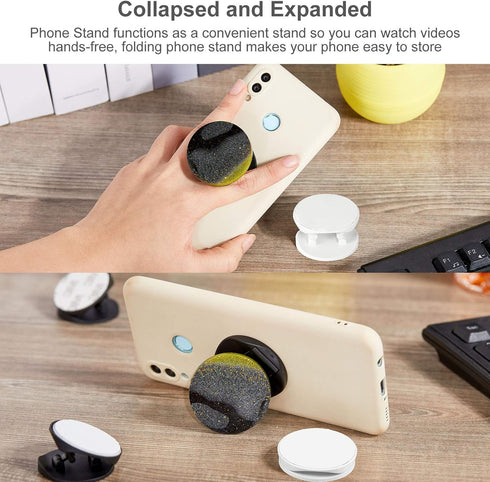 Weewooday 30 Phone Grip Holder with Double-Sided Sticker Phone Finger Expanding Stand Holder for Almost Phones Cases (Black, White)......