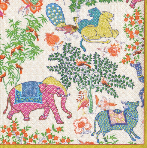 Entertaining with Caspari Le Jardin De Mysore Cocktail Napkins, Box of 40...