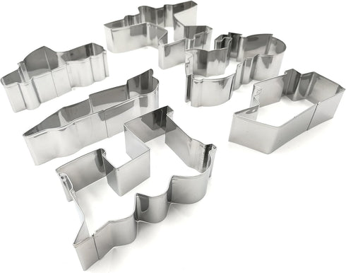 Transportation/Vehicle Cookie Cutters Set 6 PC High Grade 430 Stainless Steel –Truck, Formula car, Train, Airplane, Motorcycle and Ferry...