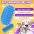 Dog Bath Brush + Gift Toothbrush | Dog Shower Brush | Dog shampoo brush with Non-Slip handle, ideal for short and long coats | Remove loose skin w...