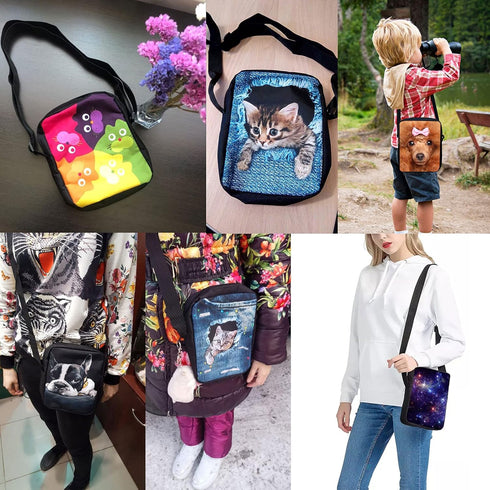Women Men Small Crossbody Bag Messenger Purse for Traveling Shopping...