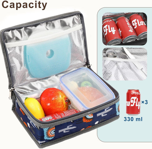 FlowFly Small Insulated Lunch box Portable Soft Bag Mini Cooler Thermal Meal Tote Kit with Handle for Work & School (Alpaca)...