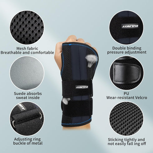 Wrist Brace for Carpal Tunnel - Adjustable Wrist Sleep Support Brace - Wrist Compression Strap and Wrist Pain Relief Tendonitis Arthritis Sprains ...