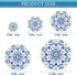 Reusable Stretchy Bowl Covers 5 Pieces, Circle Floral Blue Food Storage Container Elastic Covers, Dough Covers Reusable Fabric Covers for Bread Pr...