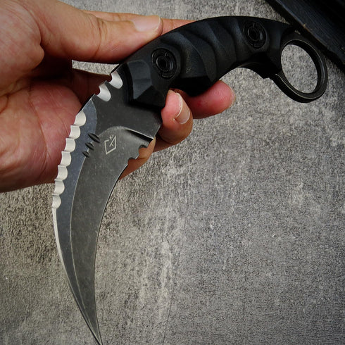 GTK691 Fixed Blade Knife D2 Steel Blade Nylon Fiberglass Handle with Kydex Sheath for Outdoor Camping Hunting Hiking Survival EDC Tool(Black)...