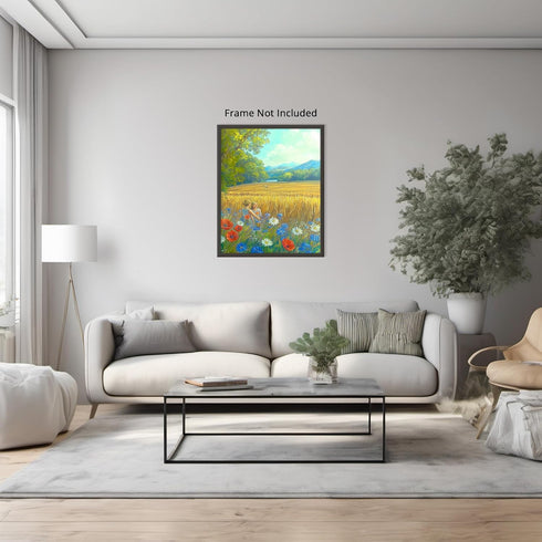 Posterizer 1 pcs-serene meadow scene in classic oil painting art style 3-Collectibles & Fine Art-Landscape & Nature Art-Gift for Men Women Teens- ...