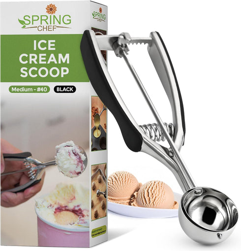 Spring Chef Medium #40 Stainless Steel Cookie Scoop for Baking - Multifunctional Cookie Dough Scoop with Trigger Release, 1.7 Tablespoon Food Scoo...