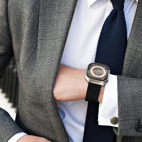 WINGLE 2 in 1 Waterproof Case for Apple Watch Ultra 2 Screen Protector 49mm Case Cover, 2 Pack 360 Protective Glass Face Cover Hard PC Bumper + Ba...