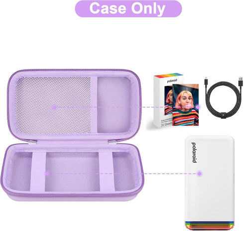 Canboc Carrying Case Compatible with Polaroid Hi-Print 2nd Generation Bluetooth Connected 2x3 Pocket Photo Dye-Sub Printer, Mesh Pocket fits Cable...