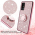 for TCL 40 XE 5G/40 NxtPaper 5G Phone Case with Ring Stand Lanyard Strap, Cute Shiny Glitter Girls Women Drop Protection ShockProof 2-Layer Protec...