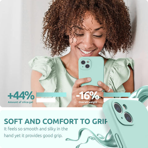 SURPHY Compatible with iPhone 13 Case with Screen Protector, (Camera Protection + Soft Microfiber Lining) Liquid Silicone Phone Case 6.1 inch 2021...