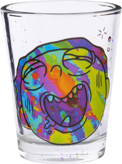 Silver Buffalo Rick and Morty Colorful Abstract Faces 4 Pack Mini Glass Set, 1.5 Ounces...