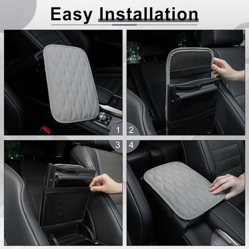 Amiss Auto Center Console Pad, Universal Waterproof Armrest Seat Box Cover, Leather Auto Armrest Cover Protector for Most Vehicles, SUV, Truck, Ca...
