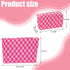 Large Capacity Makeup Bag Set Pink Checkered Makeup Bags 2 Pieces Canvas Travel Makeup Bag Organizer Travel Toiletry Bag Storage Bag for Women...