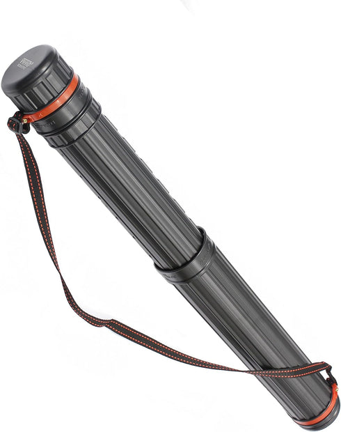 VViViD Extra Large Black Plastic Telescoping Transit Poster & Document Storage Tube w/Adjustable Nylon Carrying Strap (Medium (17.5" x 2.5"))...