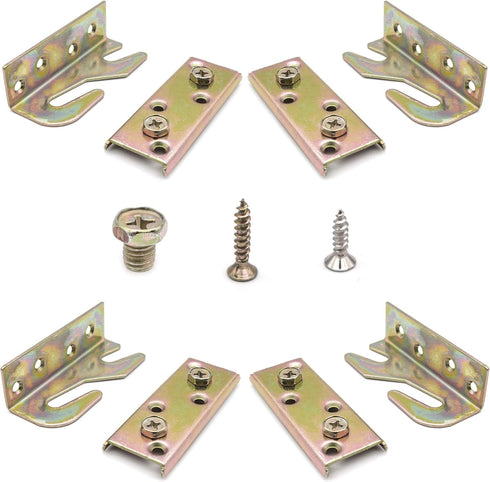 Lesnala 4-Piece Bed Railing Bracket Used to Connect Wood, Bed Replacement Parts, Headboard and Footboard Fixing Fittings Wooden Bed Frame Used to ...
