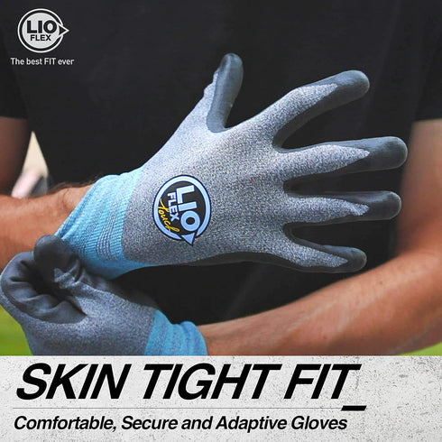 Nitrile Safety Work Gloves - 3 Pairs, Work Gloves with Grip for Men and Women, Lightweight Touchscreen Utility Working Gloves for Warehouse, Contr...