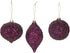 Beaded Purple Plum Glittered Ball Finial 6 inch Glass Decorative Hanging Christmas Ornament Set 3...